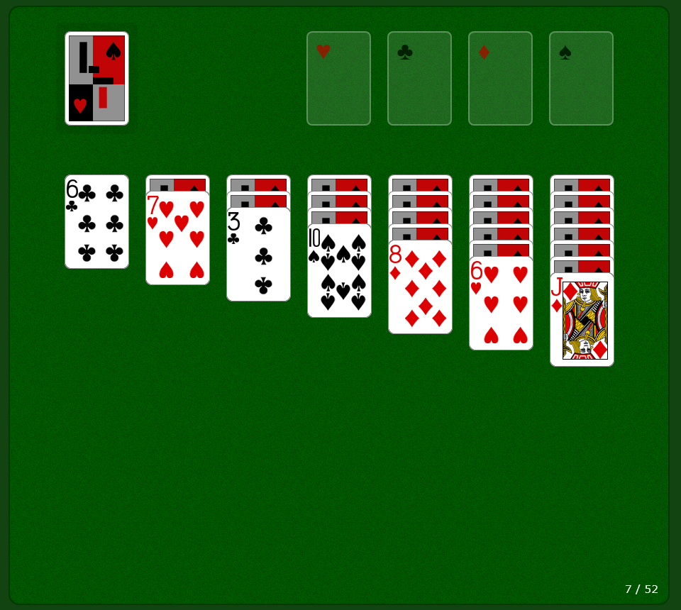 Klondike Solitaire — jogar online grátis