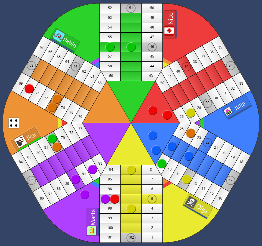 juego 20 FICHAS 5 COLORES DE PARCHIS Y OTROS JUEGOS