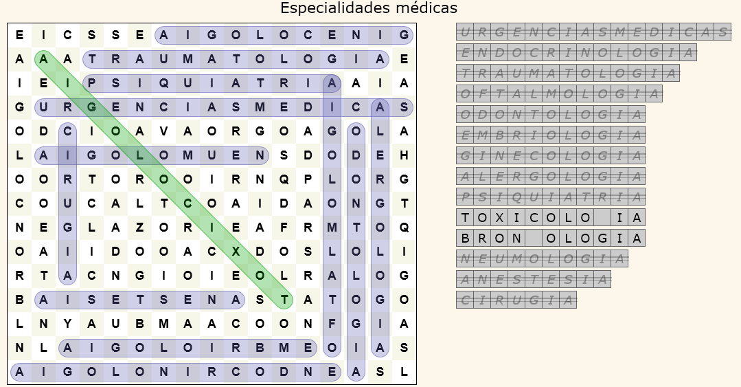 Sopa de Letras online